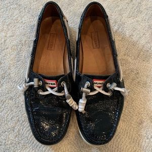 Hunter Patent Leather Boat Shoes